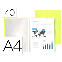 Carpeta 40 fundas A4 amarillo flúor Liderpapel 11032