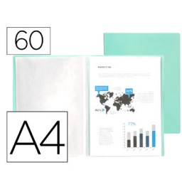 Carpeta 60 fundas A4 verde manzana opaco Liderpapel 159449