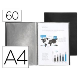 Carpeta 60 fundas A4 negro opaco Liderpapel 159450