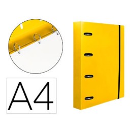 Carpeta con recambio 4 anillas 40 A4 amarilla Liderpapel 160039