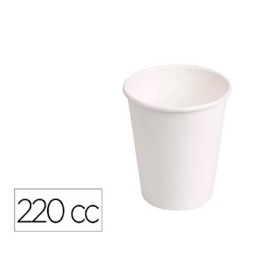 PQ50 vasos de cartón biodegradable blanco 220 cc