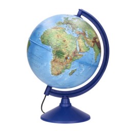 Globo terráqueo mapa físico-político con luz