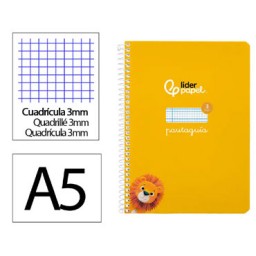 Cuaderno Pautaguía A5 pauta 3mm. amarillo Liderpapel 171722