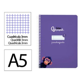 Cuaderno Pautaguía A5 pauta 3mm. lila Liderpapel 171724