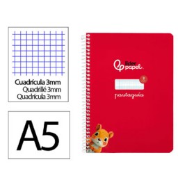 Cuaderno Pautaguía A5 pauta 3mm.rojo Liderpapel 171726