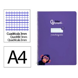 Cuaderno Pautaguía A4 pauta 3mm. lila Liderpapel 171766