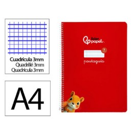 Cuaderno Pautaguía A4 pauta 3mm.rojo Liderpapel 171768