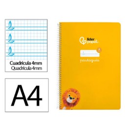 Cuaderno Pautaguía A4 pauta 4mm. amarillo Liderpapel 171770