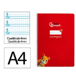 Cuaderno Pautaguía A4 pauta 4mm.rojo Liderpapel 171774