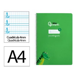 Cuaderno Pautaguía A4 pauta 4mm. verde Liderpapel 171775