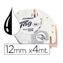 Cinta Letratag 12 mm. negro/blanco 91200 Dymo S0721510