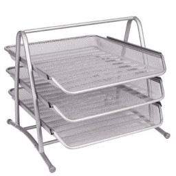 3 bandejas metálicas rejilla plata Q-Connect 35096