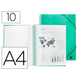 Carpeta 10 fundas espiral A4 verde Liderpapel 53807