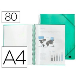 Carpeta 80 fundas espiral A4 verde Liderpapel 54434