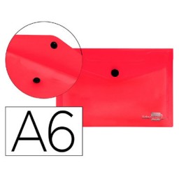 Dossier broche PP Din A-6 rojo Liderpapel 74258