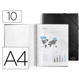 Carpeta 10 fundas espiral A4 negra Liderpapel 75080
