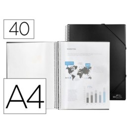 Carpeta 40 fundas espiral A4 negra Liderpapel 75083